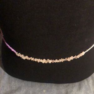 Pink Lavender and white beads with stones